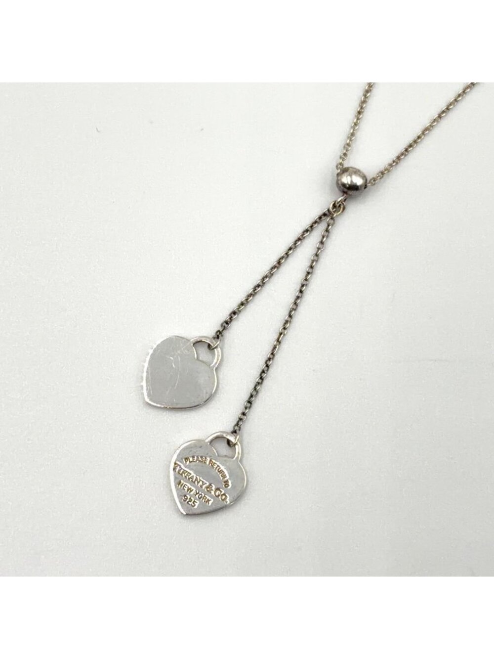 Tiffany & Co Return to Tiffany Mini Double Heart Tag Silver Necklace